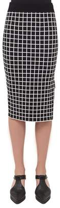 Akris Punto Grid Knit Pencil Skirt