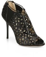 Thumbnail for your product : Jimmy Choo Tactic Laser-Cut Peep-Toe Booties