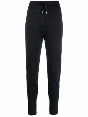 Love Moschino Glitered Cotton-Blend Track Trousers