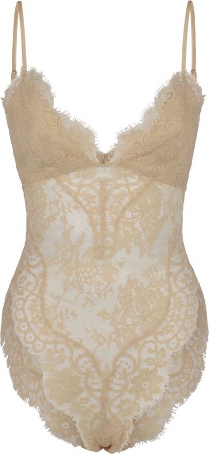 Zimmermann Illustration Semi-Sheer Lace Bodysuit