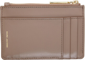 Marc Jacobs Taupe 'The Glam Shot' Top-Zip Card Holder