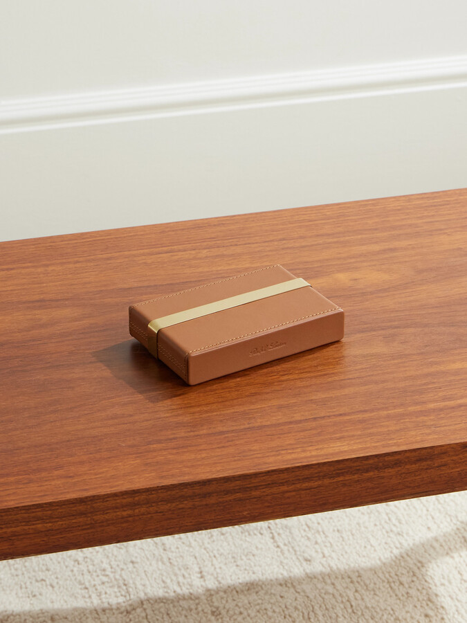 Ralph Lauren Home Westover Leather and Gold-Tone Playing Cards Set