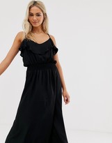 Thumbnail for your product : Pimkie maxi dress with frill in black