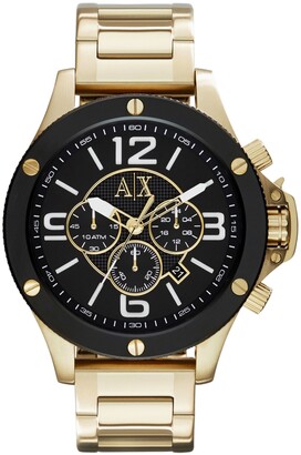 armani black and gold watch
