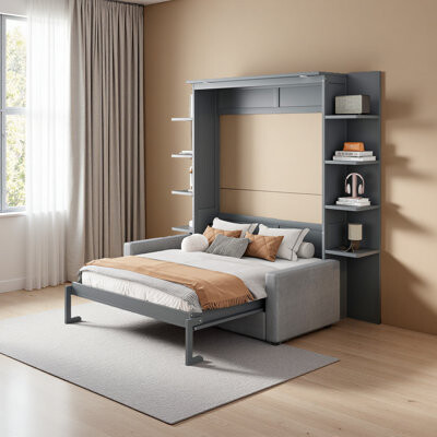 Hokku Designs Queen Size Murphy Bed Wall Bed With Sofa