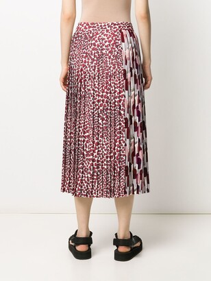 Prada Heart Print Pleated Skirt
