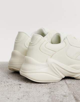 ASOS Design DESIGN Wide Fit trainers in off white with chunky sole