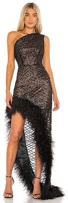 Bronx and Banco Lola Sheer Feather Gown