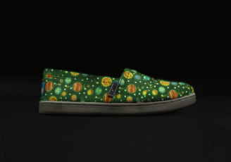Toms Glow In The Dark Planets Youth Classics Slip-On Shoes - Size 6