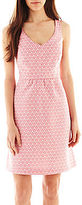Thumbnail for your product : JCPenney I Heart Ronson I 'Heart' Ronson Sleeveless V-Neck Jacquard Dress