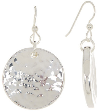 Simon Sebbag Sterling Silver Round Textured Disc Drop Earrings