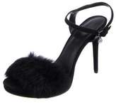 Thumbnail for your product : MICHAEL Michael Kors Fur-Trimmed Suede Sandals