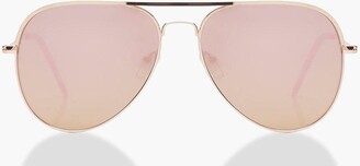 boohoo Rose Gold Lens Aviator Sunglasses