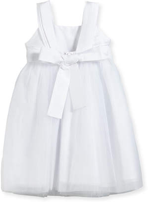 Isabel Garreton Venice Pleated Straps V-Back Dress, White, Size 2-3