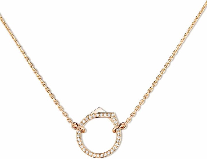 Repossi Antifer Diamond Pendant Necklace - Rose Gold