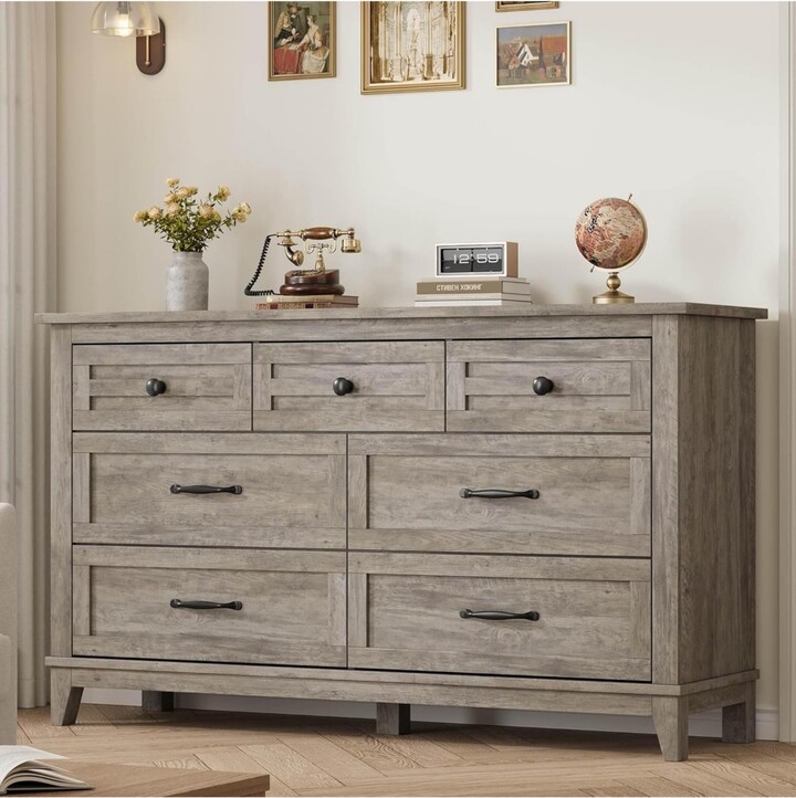 Gaomon 7 Dresser for Bedroom, 54 in Wide Drawer Dresser with Storage Freestanding
