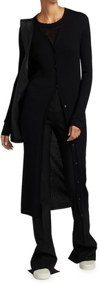 The Row Aleta Merino Wool & Silk Long-Line Cardigan