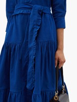 Thumbnail for your product : Evi Grintela Phoebe Ruffled Cotton-corduroy Midi Dress - Blue