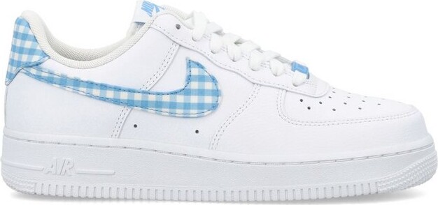 Nike Air Force 1 '07 trainers in white and blue - ShopStyle