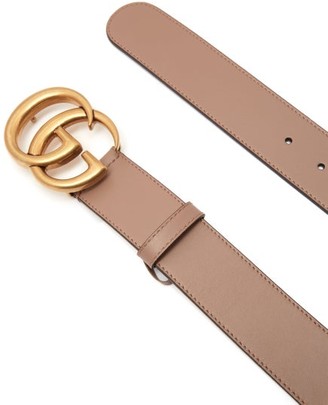 Gucci GG-logo Leather Belt - Pink