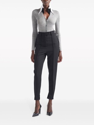 即購入OK PRADA FW2017 Ribbed Cardigan Prada zip-up Ribbed Knit Cardigan | Black | FARFETCH