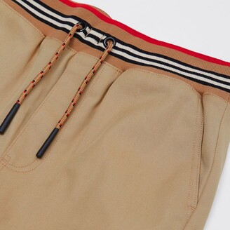 Burberry Icon Stripe Detail Cotton Twill Drawcord Trousers