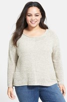 Thumbnail for your product : Eileen Fisher Ballet Neck Silk Blend Sweater (Plus Size)