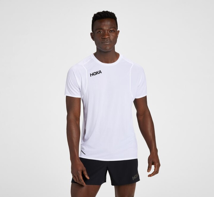 Hoka One One Men's Glide Short Sleeve Shirt in White - ShopStyle T-shirts