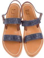 Thumbnail for your product : K Jacques St Tropez Embossed Flatform Sandals w/ Tags