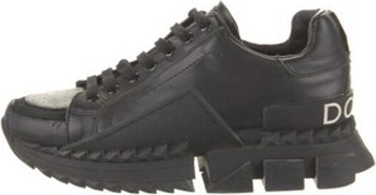 dolce & gabbana leather sneakers with scarf laces
