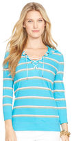 Thumbnail for your product : Ralph Lauren Petite Serape Lace-Up Hoodie