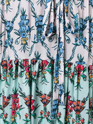 Jil Sander Navy floral print midi skirt