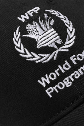Balenciaga World Food Programme Embroidered Cotton-twill Baseball Cap - Black