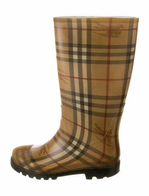 burberry nova check rain boots