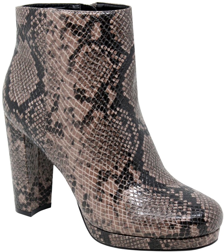 Details about   Womens Ladies Fashion Snakeskin Print Stretched Booties Ankle Boots Shoes KCQA