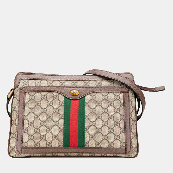 Gucci Beige Medium GG Supreme Ophidia Crossbody