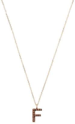 KC Designs Yellow Gold Champagne Diamond Letter F Necklace
