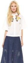 Thumbnail for your product : Suno Button Down Embroidered Top