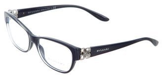 Bvlgari Embellished Rectangular Eyeglasses w/ Tags
