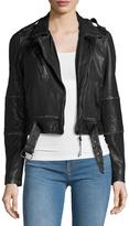 Belted Leather Jacket - ShopStyle