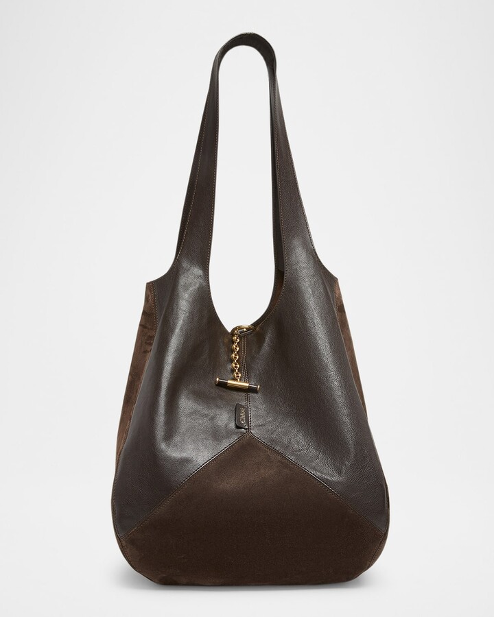 Chloé Balloon Patchwork Leather & Suede Tote Bag