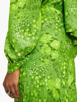 Thumbnail for your product : Balenciaga Asymmetric Poppy-print Crepe Midi Skirt - Green