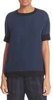 Thumbnail for your product : Vince Women's Contrast Rib Trim Silk Tee