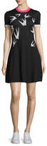 Thumbnail for your product : McQ Short-Sleeve Jacquard Skater Dress, Black/White