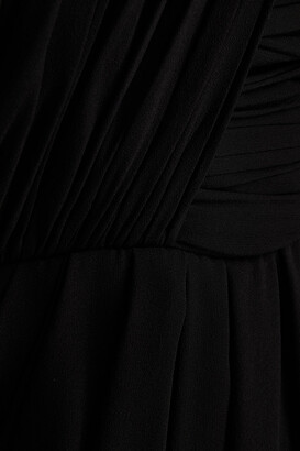 Giambattista Valli One-shoulder draped pleated silk-crepe maxi dress