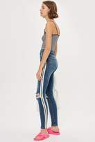 Thumbnail for your product : Topshop Womens Mid Blue Side Stripe Jeans - Ecru
