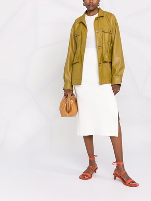 Twin-Set High-Waisted Side-Slit Midi Skirt
