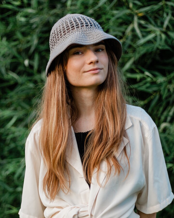 Etsy Crochet Cotton Bucket Hat - Women's Breathable Holiday Beach Sun Cap Wide Brim Summer Mesh in Multiple Colors 100% Hand Crocheted