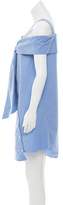 Thumbnail for your product : Clu Tie-Accented Mini Dress w/ Tags Blue Tie-Accented Mini Dress w/ Tags
