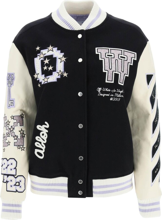 Multi-Patches Mixed Leather Varsity Blouson - Clothing - A Rich Boss's  Closet